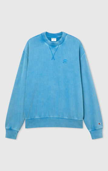Sweat col rond pour homme avec logo brodé et effet délavé Icons
