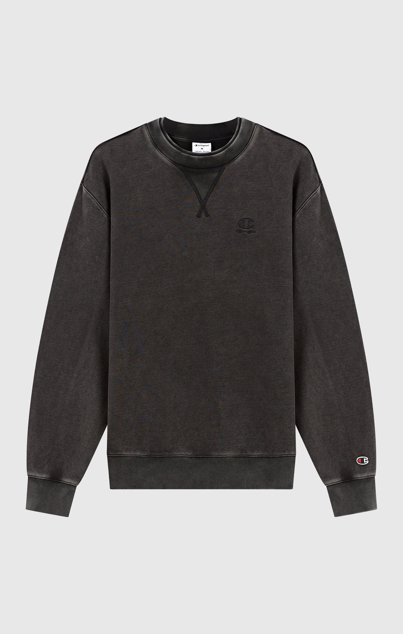 Herren Crewneck Sweatshirt mit gesticktem Logo und Washed-Effekt Icons