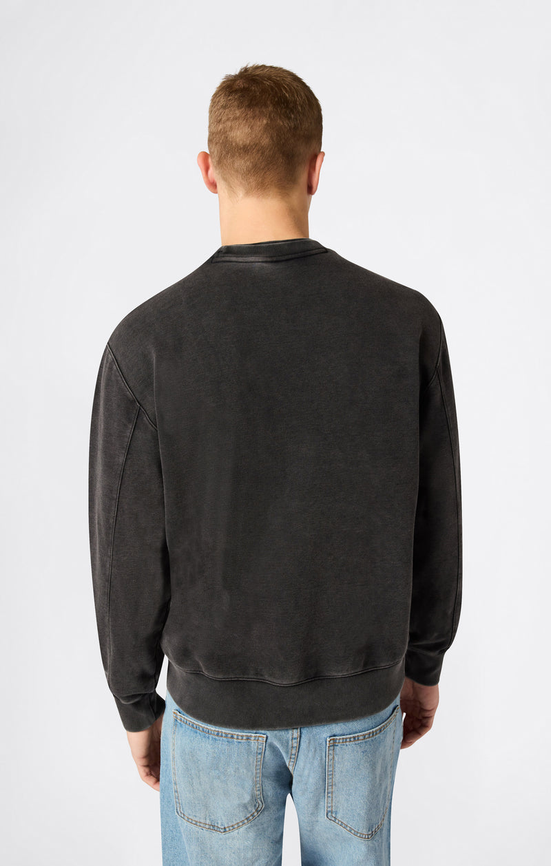 Herren Crewneck Sweatshirt mit gesticktem Logo und Washed-Effekt Icons
