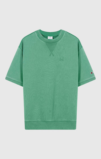 Men’s Washed Effect Short Sleeve Crewneck Sweatshirt Icons