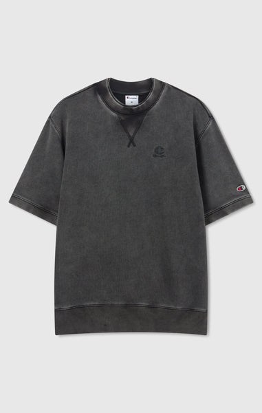 Men’s Washed Effect Short Sleeve Crewneck Sweatshirt Icons