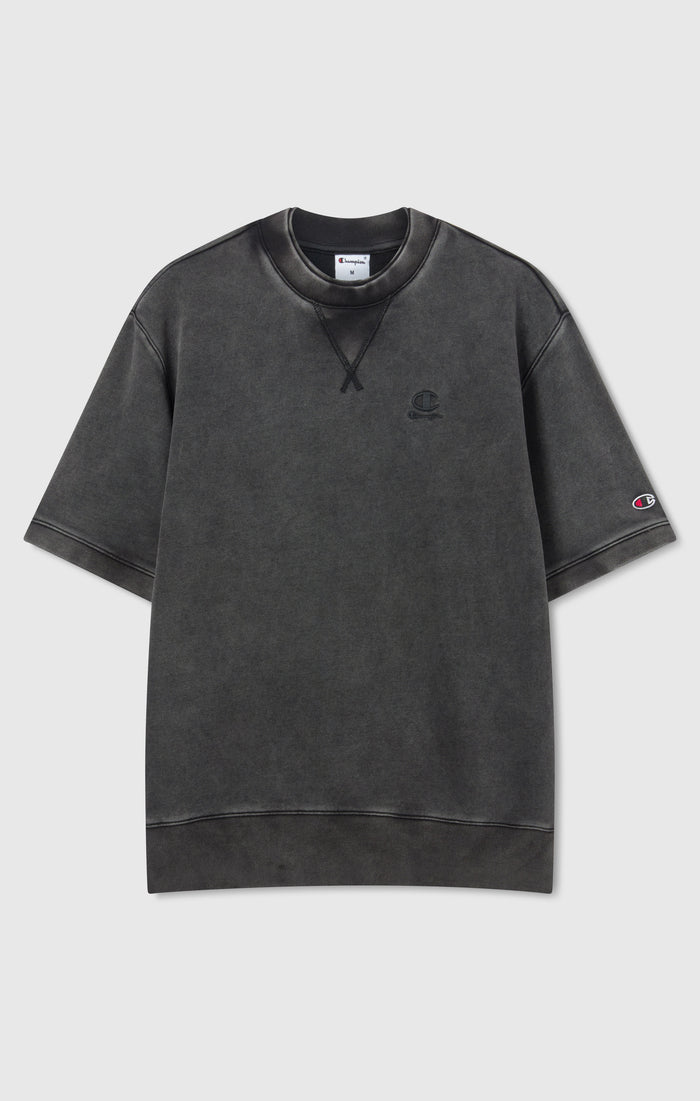 Men’s Washed Effect Short Sleeve Crewneck Sweatshirt Icons