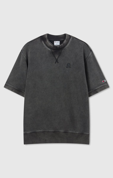 Sudadera de cuello redondo de manga corta efecto lavado para hombre Icons