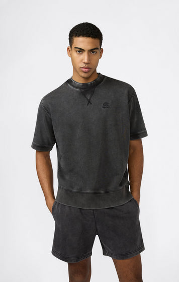 Men’s Washed Effect Short Sleeve Crewneck Sweatshirt Icons