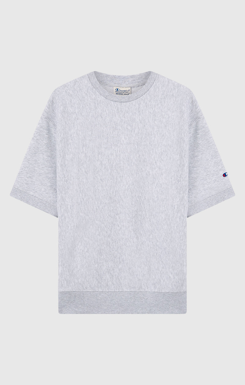 Felpa Girocollo a Maniche Corte Leggera Reverse Weave da Uomo