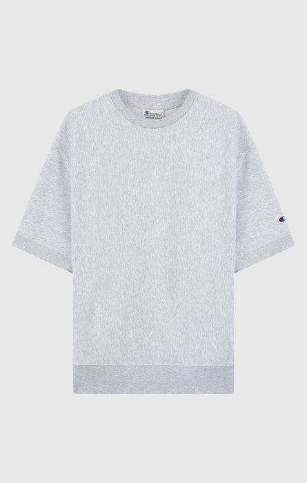 Felpa Girocollo a Maniche Corte Leggera Reverse Weave da Uomo