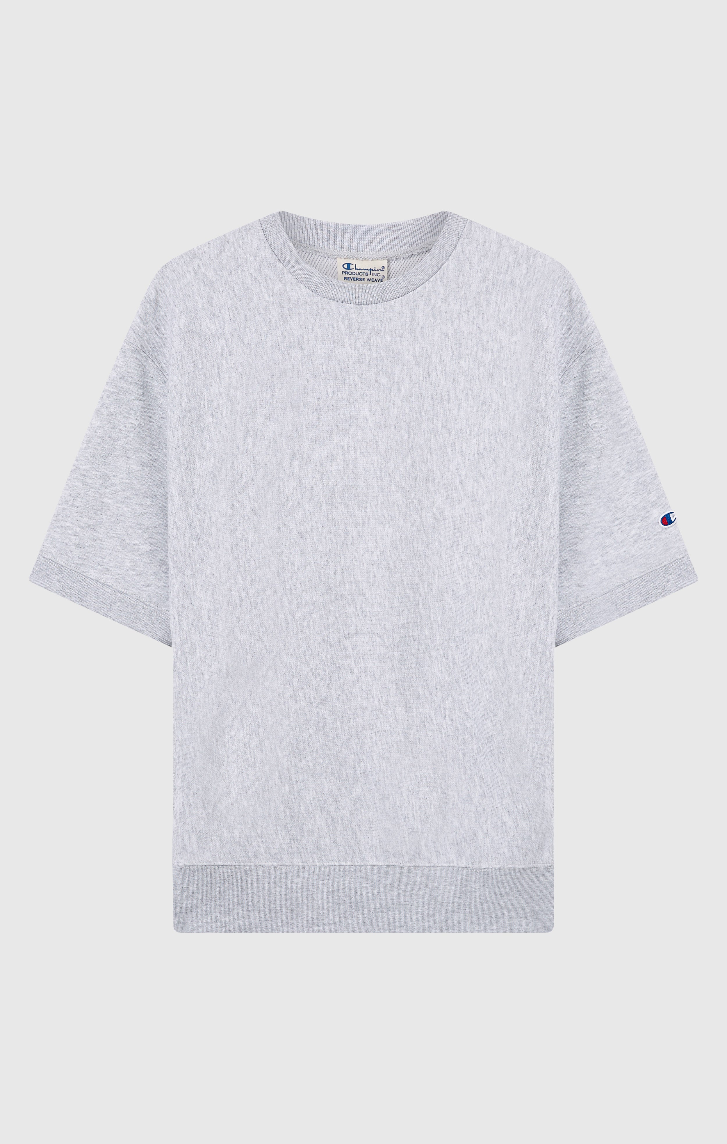 Felpa Girocollo a Maniche Corte Leggera Reverse Weave da Uomo