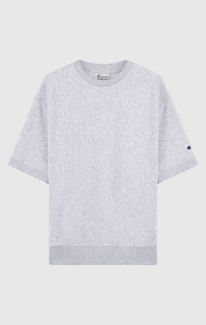 Felpa Girocollo a Maniche Corte Leggera Reverse Weave da Uomo