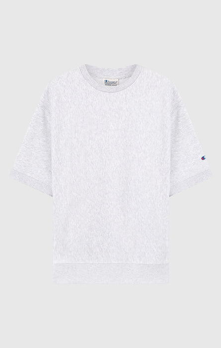 Herren Leichtes Kurzarm Rundhals Sweatshirt Reverse Weave