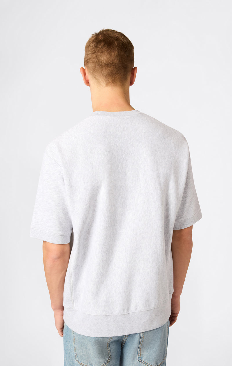 Sudadera Ligera de Cuello Redondo y Manga Corta Reverse Weave para Hombre