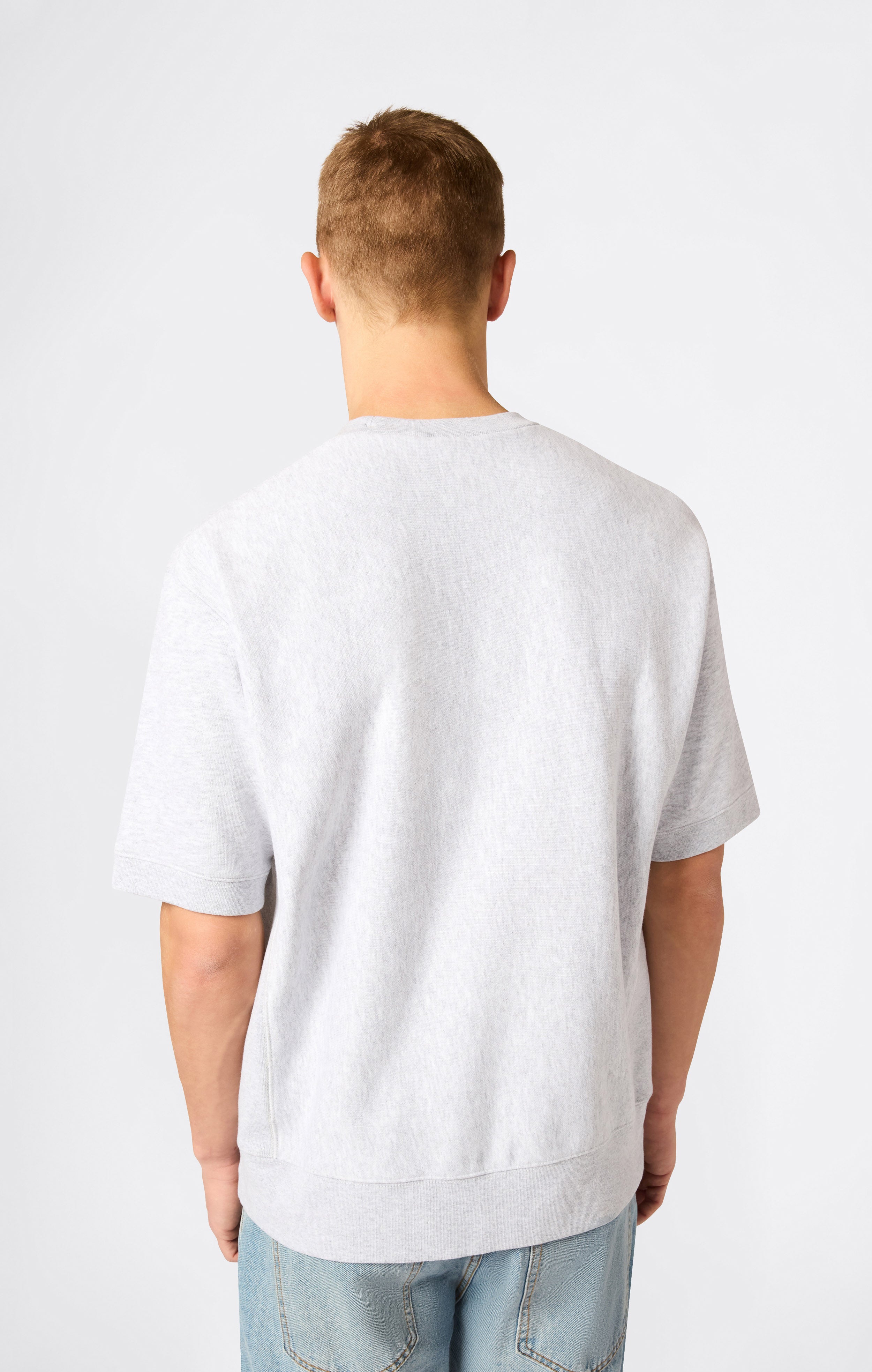 Sudadera Ligera de Cuello Redondo y Manga Corta Reverse Weave para Hombre