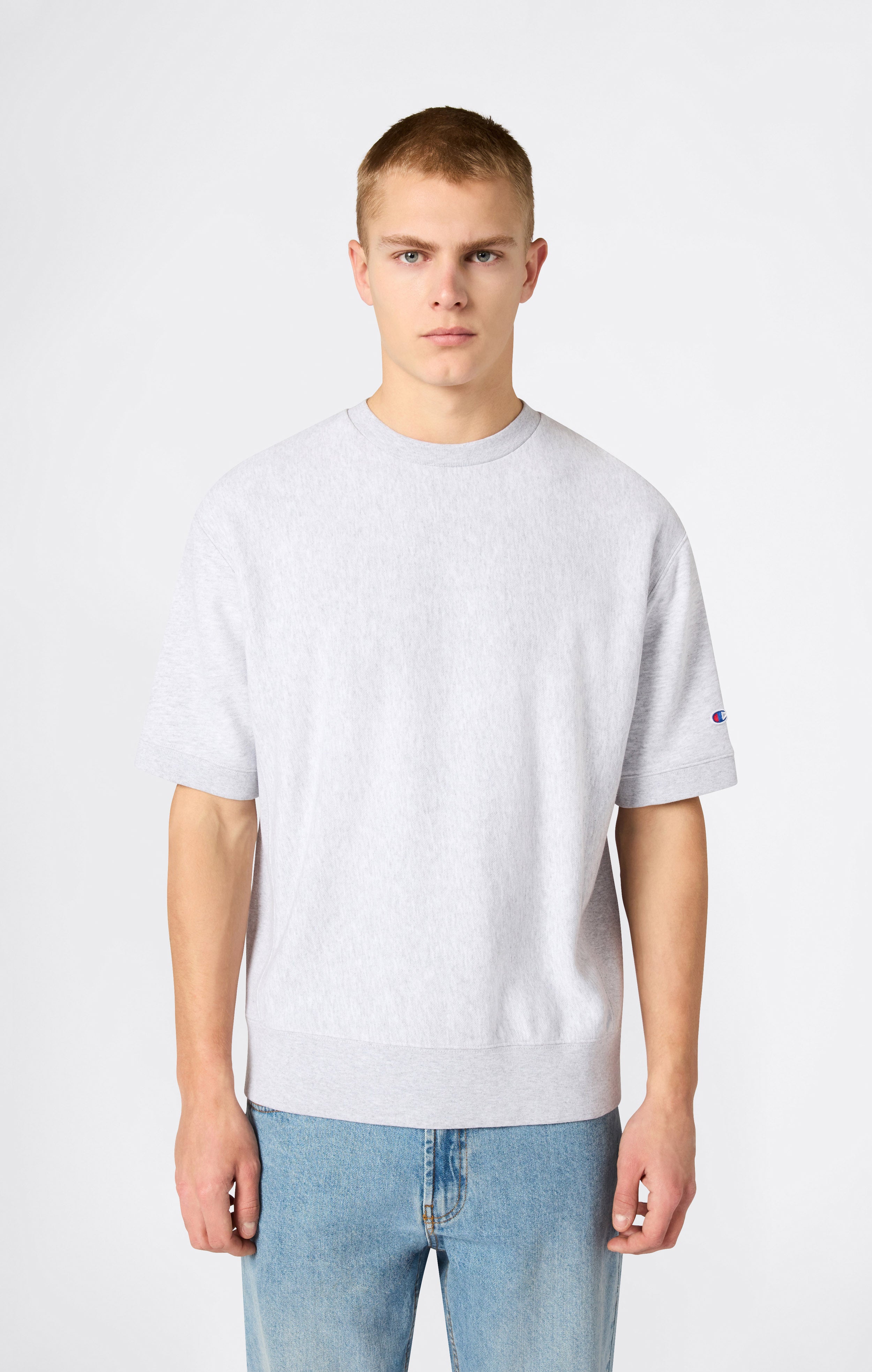 Sudadera Ligera de Cuello Redondo y Manga Corta Reverse Weave para Hombre