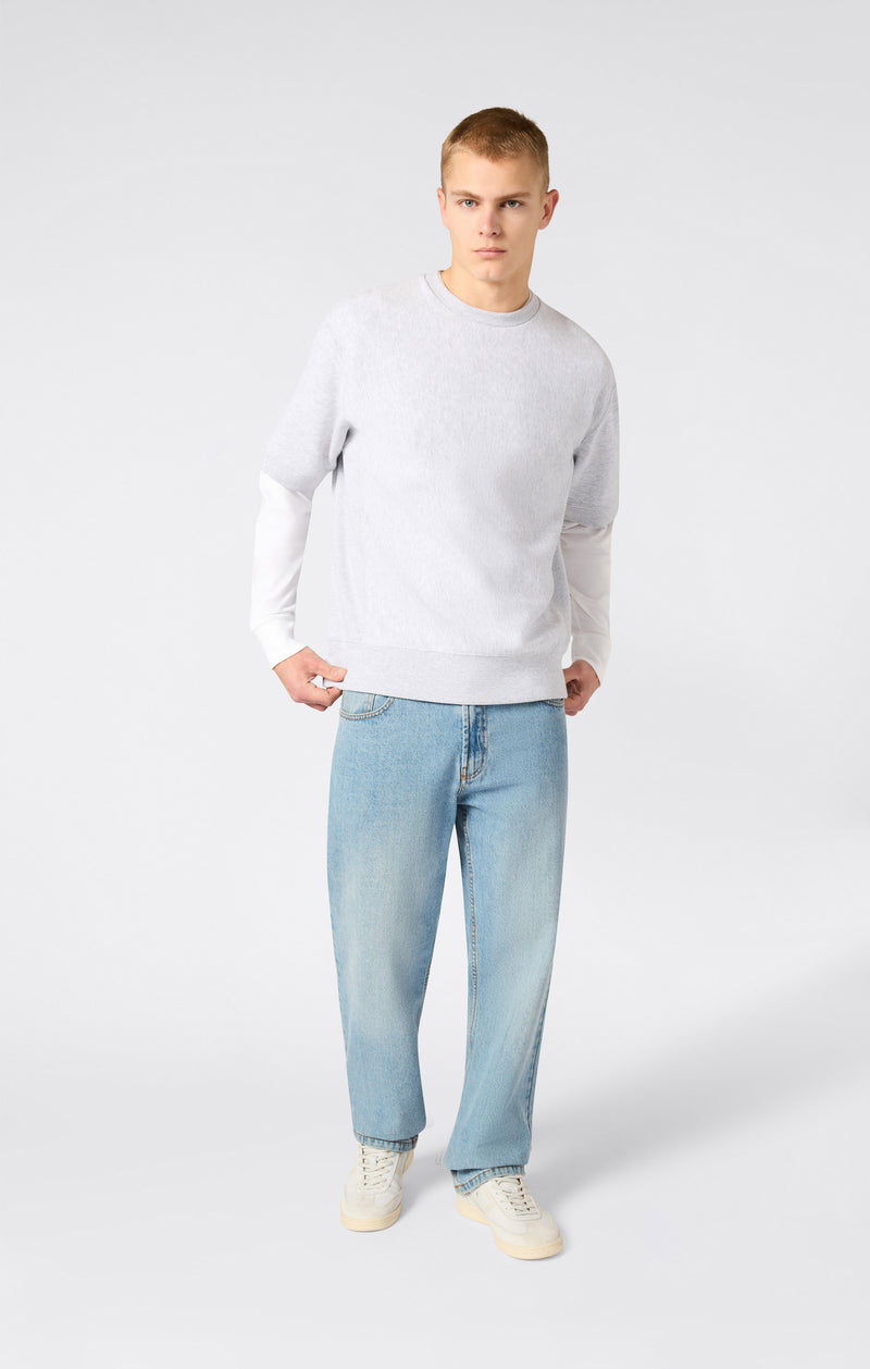 Sudadera Ligera de Cuello Redondo y Manga Corta Reverse Weave para Hombre