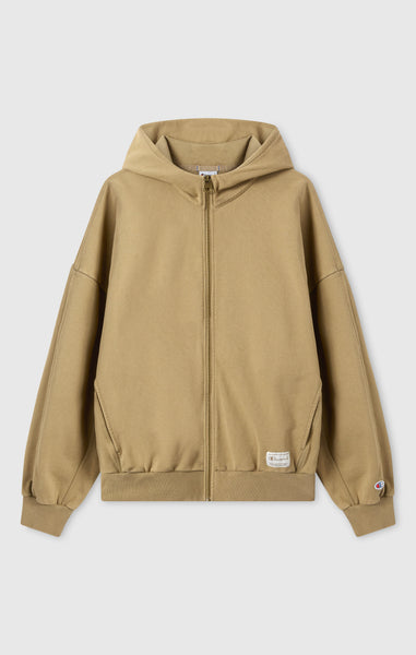 Felpa con Cappuccio e Zip Intera Effetto Slavato da Uomo