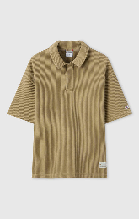 Men’s Washed Waffle Polo Shirt