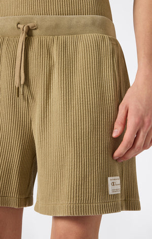 Shorts Effet Délavé en Tissu Waffle pour homme