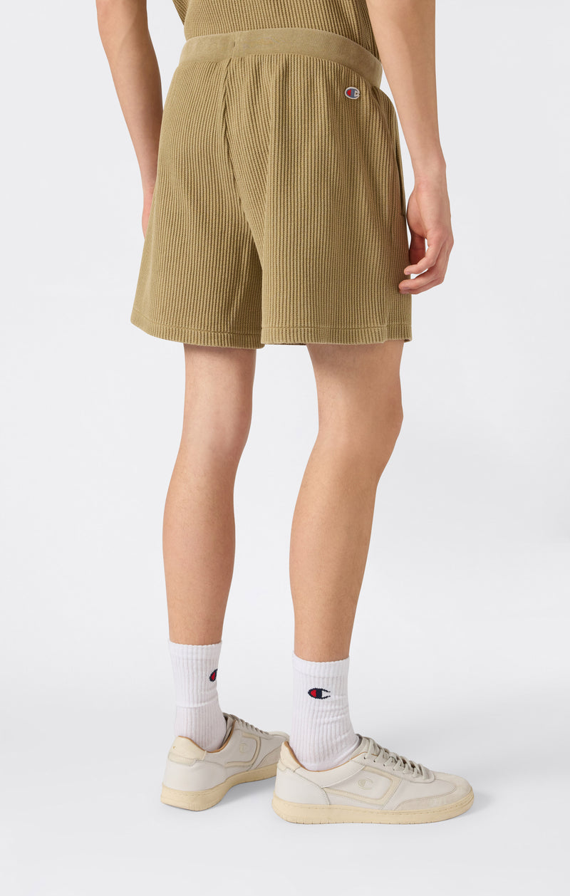 Shorts Effet Délavé en Tissu Waffle pour homme