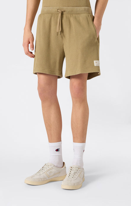 Herren Bermuda-Shorts im Washed-Look aus Waffelstruktur