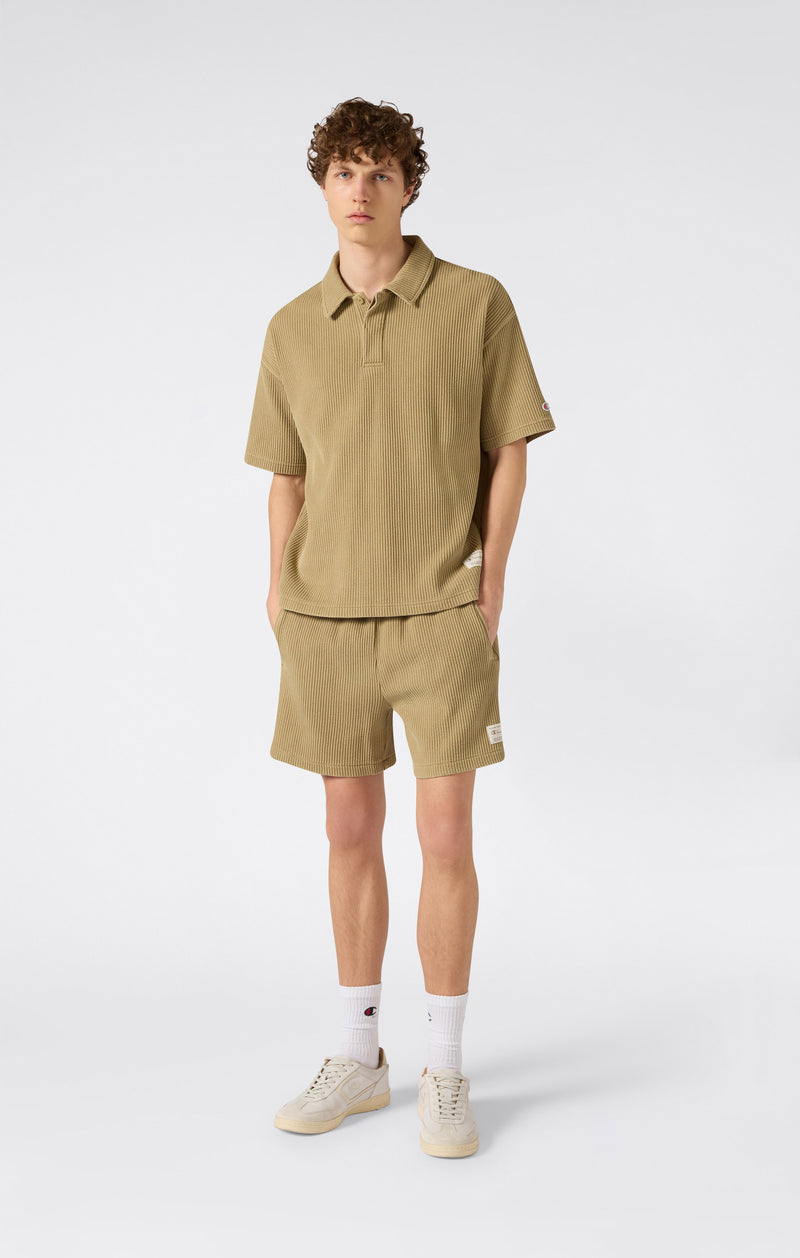 Shorts Effet Délavé en Tissu Waffle pour homme
