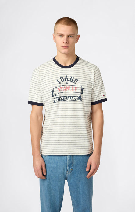 Men’s Striped Ringer T-Shirt with Graphic