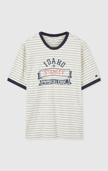 Men’s Striped Ringer T-Shirt with Graphic