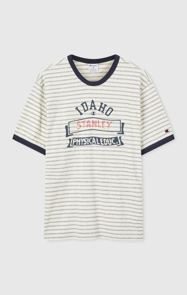 Men’s Striped Ringer T-Shirt with Graphic