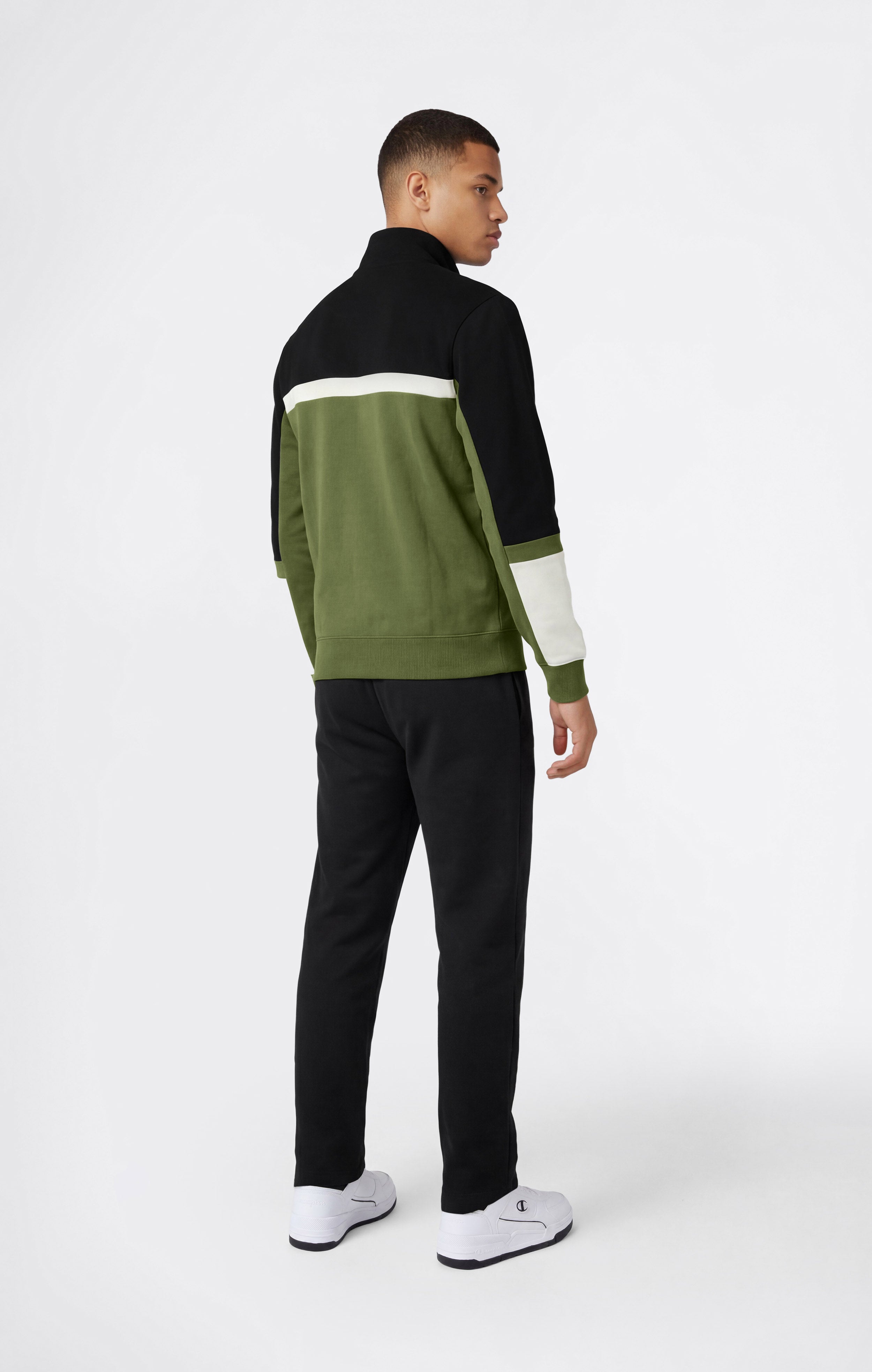 Leichter Herren-Trainingsanzug im Color-Block-Design mit durchgehendem Reißverschluss