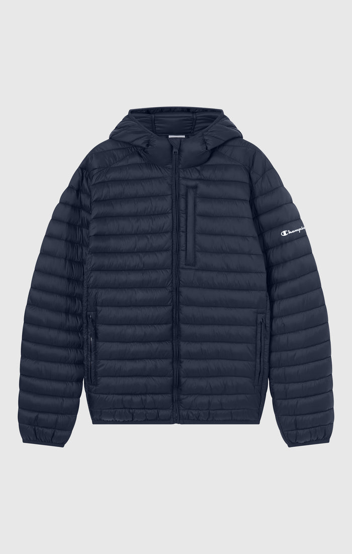 Veste Matelassée Légère à Capuche avec Zip Intégral pour Homme