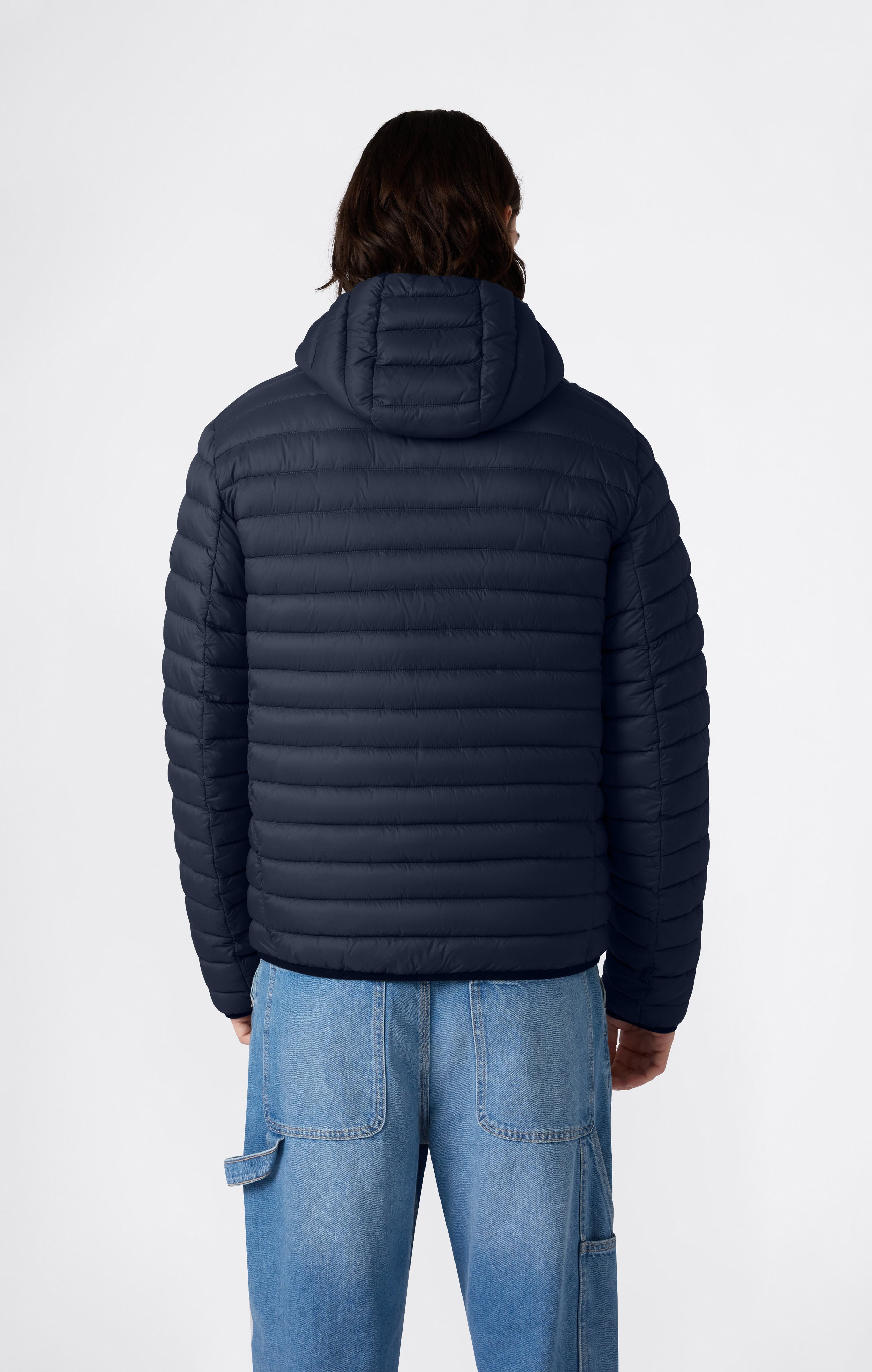 Veste Matelassée Légère à Capuche avec Zip Intégral pour Homme