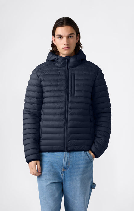 Veste Matelassée Légère à Capuche avec Zip Intégral pour Homme