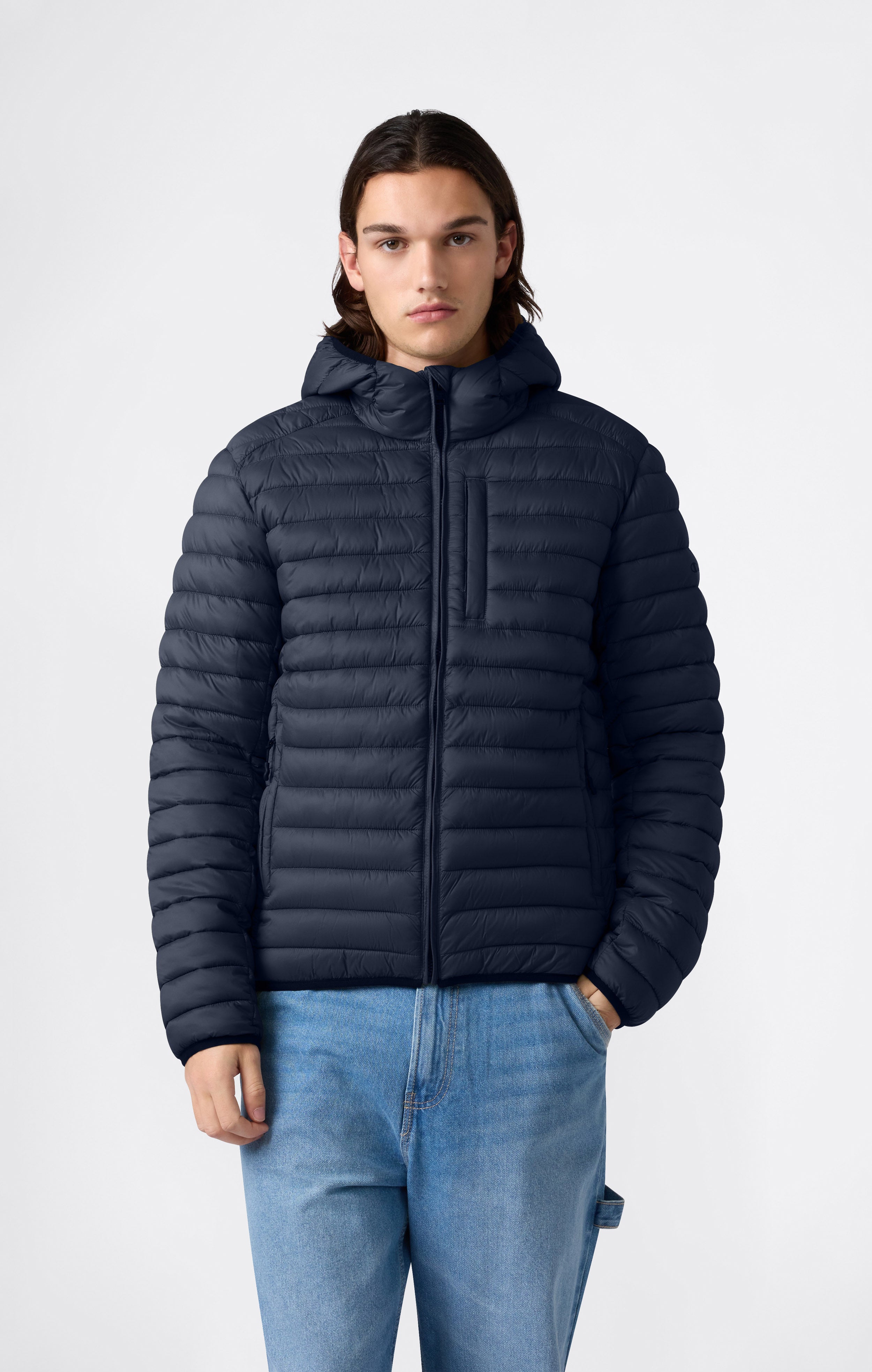 Veste Matelassée Légère à Capuche avec Zip Intégral pour Homme