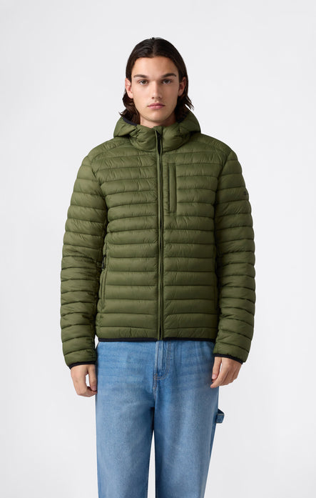 Men’s Lightweight Hooded Padded Jacket with Full Zip