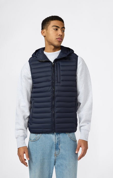 Gilet matelassé à capuche pour homme