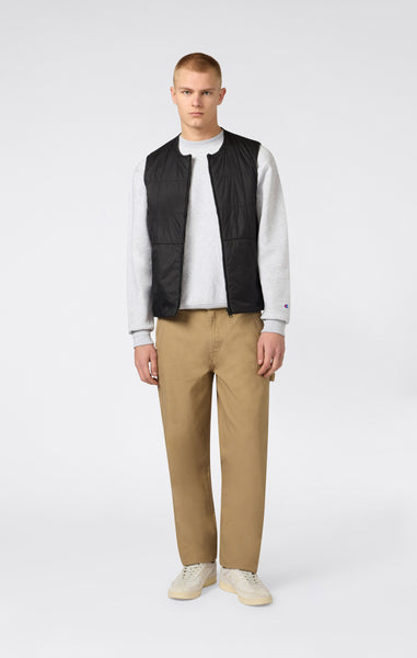 Gepolsterte Herrenweste mit durchgehendem Reißverschluss