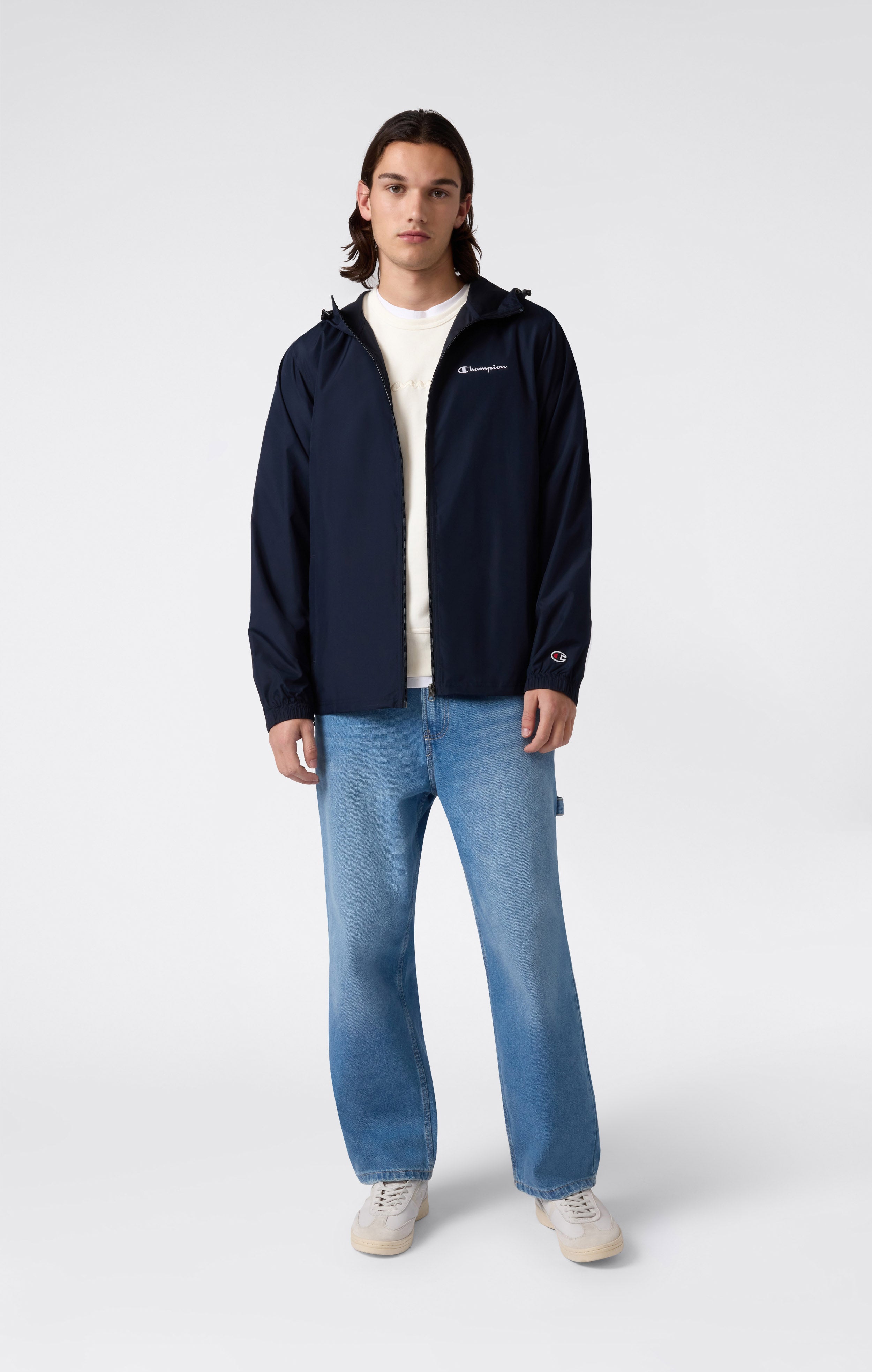 Veste Coupe-Vent Légère à Capuche et Zip Intégral pour Homme