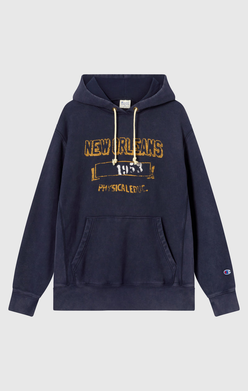 Sweat à Capuche Épais avec Intérieur Gratté et Impression Reverse Weave Homme