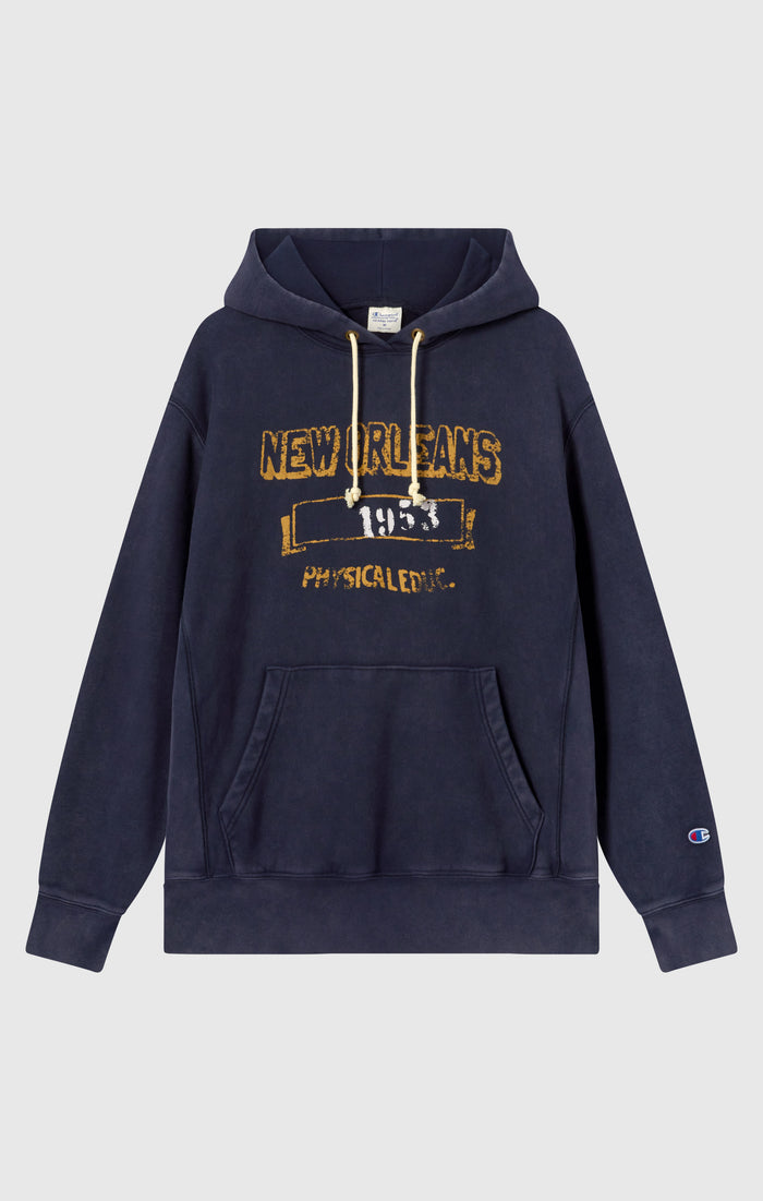 Schweres Kapuzen-Sweatshirt mit angerautem Innenmaterial und Print Reverse Weave für Herren