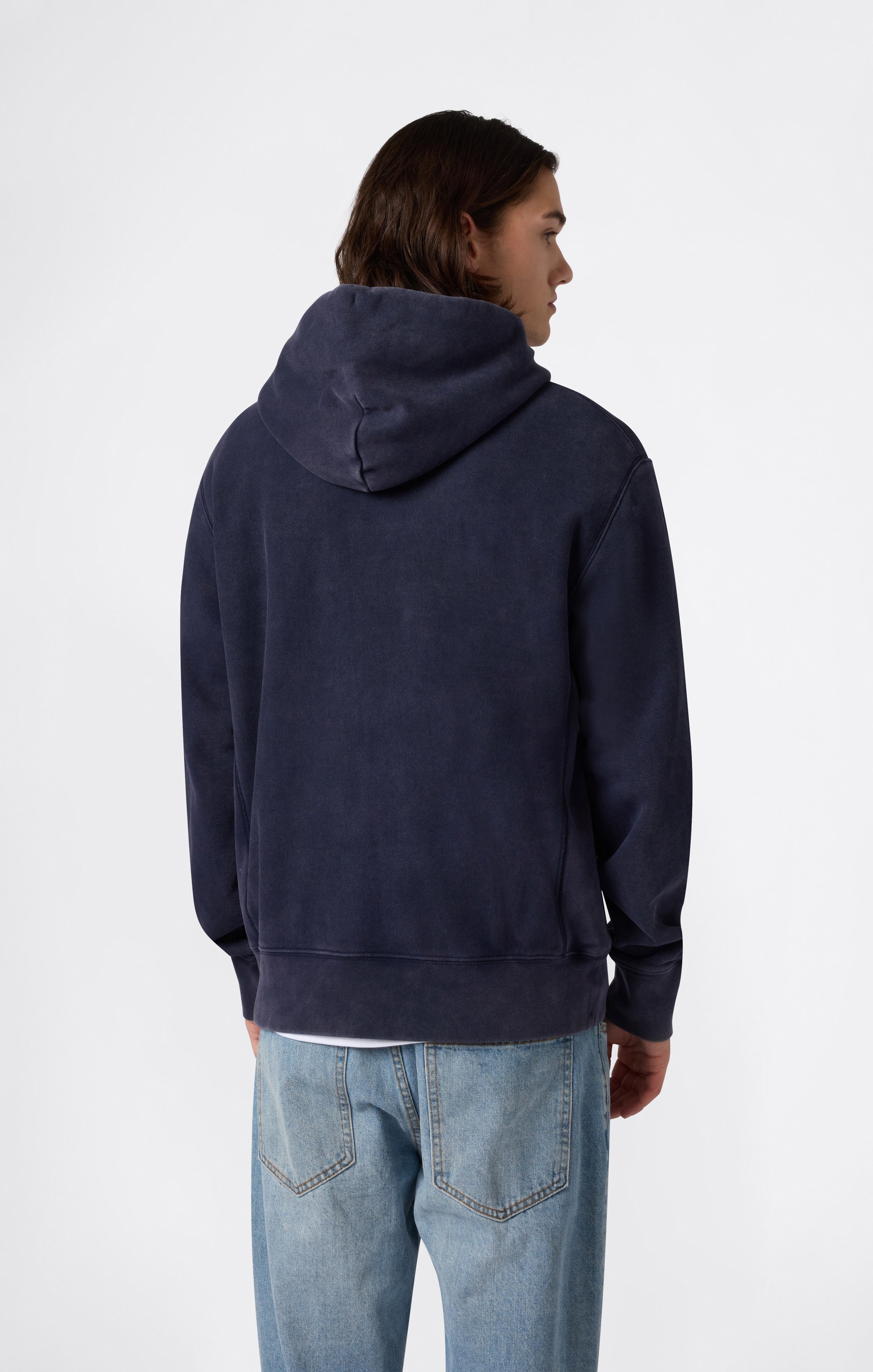 Sweat à Capuche Épais avec Intérieur Gratté et Impression Reverse Weave Homme