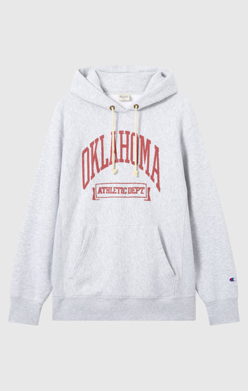 Heavyweight Men's Hooded Sweatshirt with Brushed Interior and Print Reverse Weave