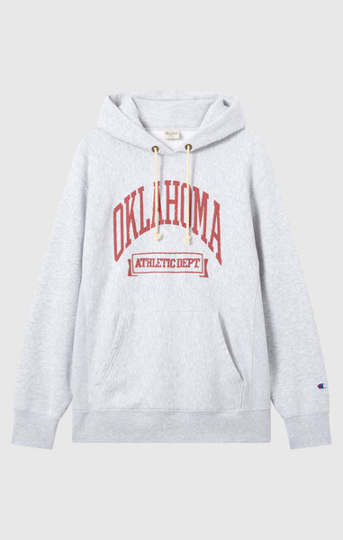 Heavyweight Men's Hooded Sweatshirt with Brushed Interior and Print Reverse Weave