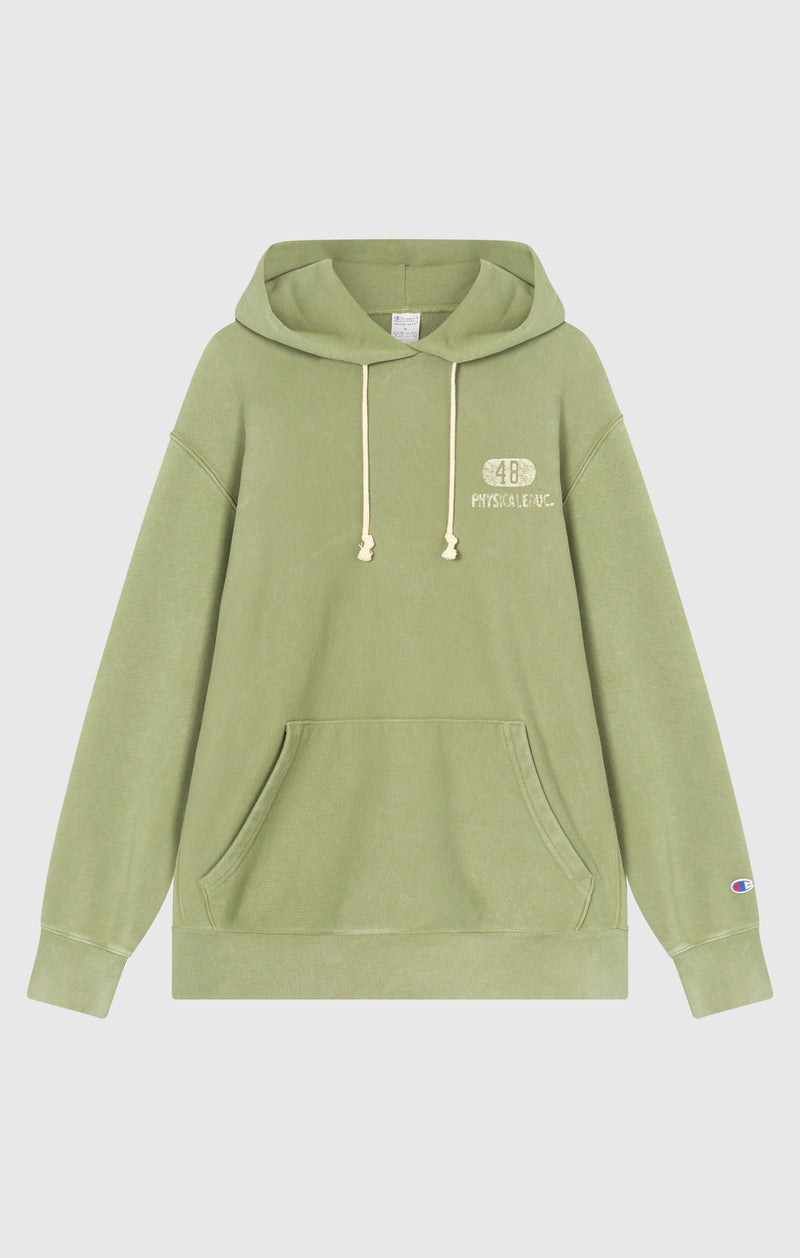 Heavyweight Men's Hooded Sweatshirt with Brushed Interior and Print Reverse Weave
