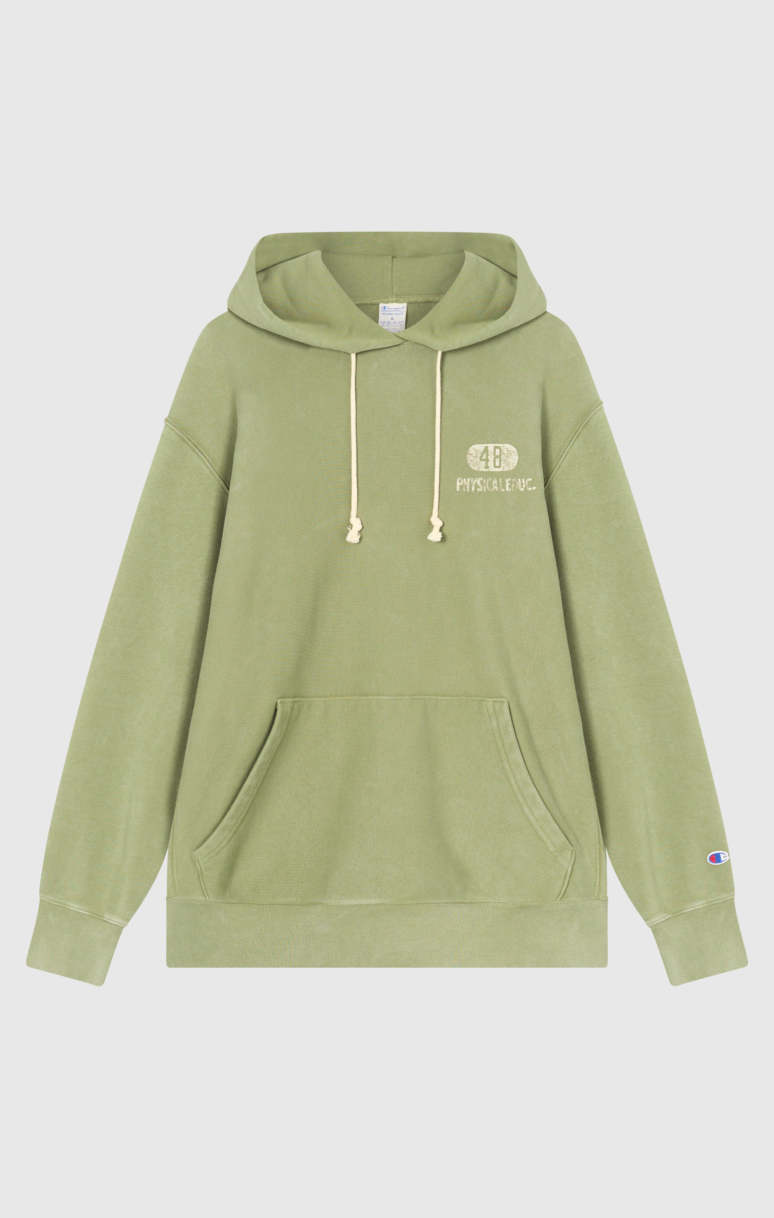 Heavyweight Men's Hooded Sweatshirt with Brushed Interior and Print Reverse Weave