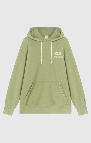 Heavyweight Men's Hooded Sweatshirt with Brushed Interior and Print Reverse Weave