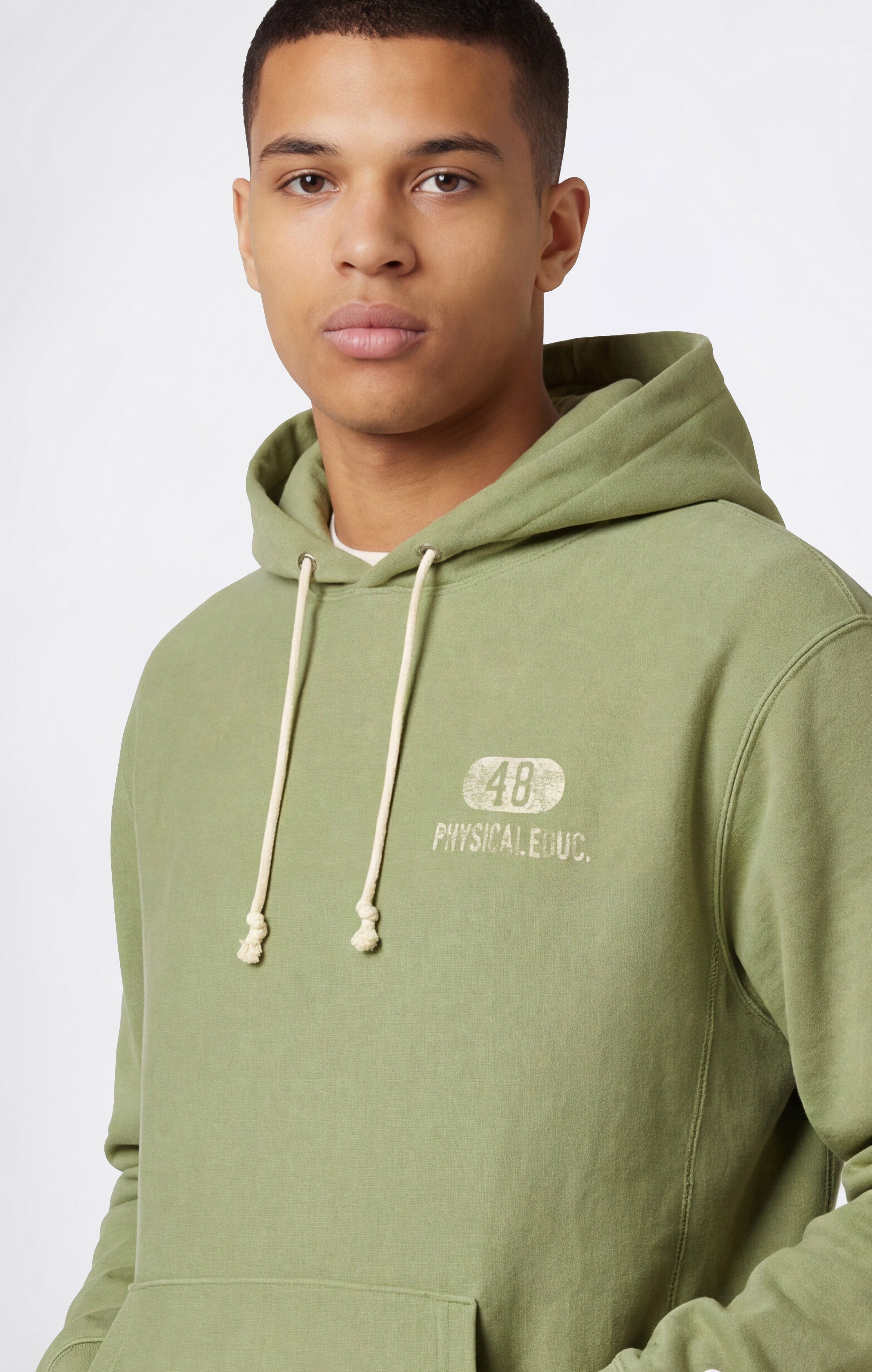 Sudadera con Capucha Pesada con Interior Afelpado y Estampado Reverse Weave para Hombre