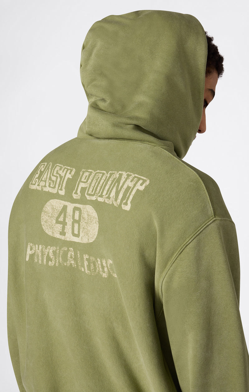 Felpa Pesante con Cappuccio, Interno Felpato e Stampa Reverse Weave da Uomo