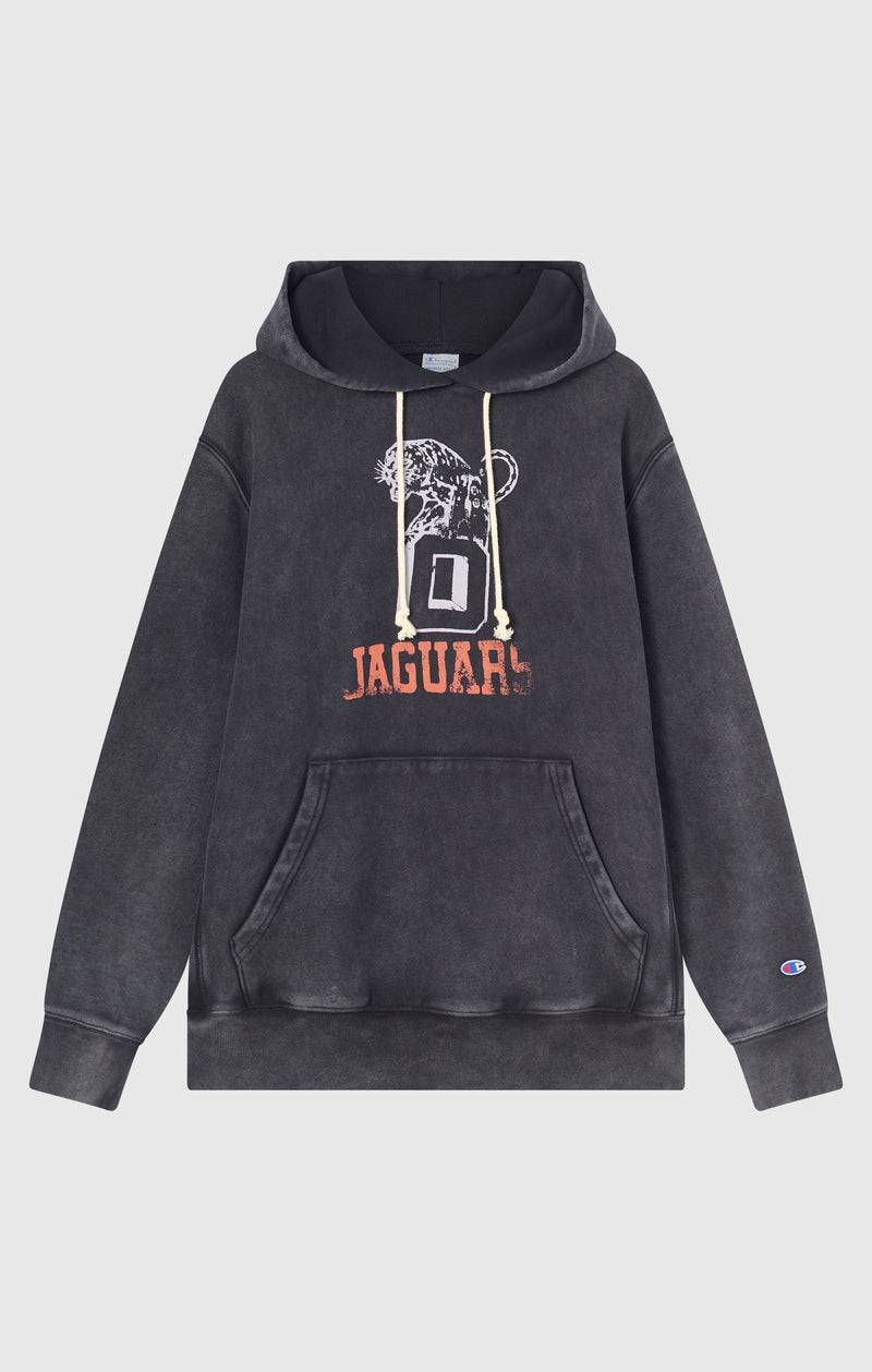 Heavyweight Men's Hooded Sweatshirt with Brushed Interior and Print Reverse Weave