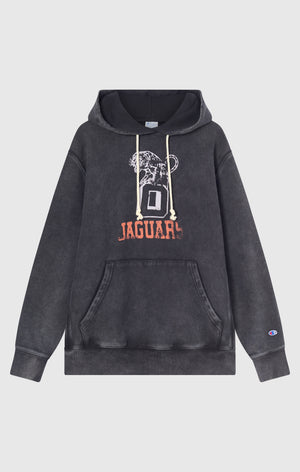 Heavyweight Men's Hooded Sweatshirt with Brushed Interior and Print Reverse Weave