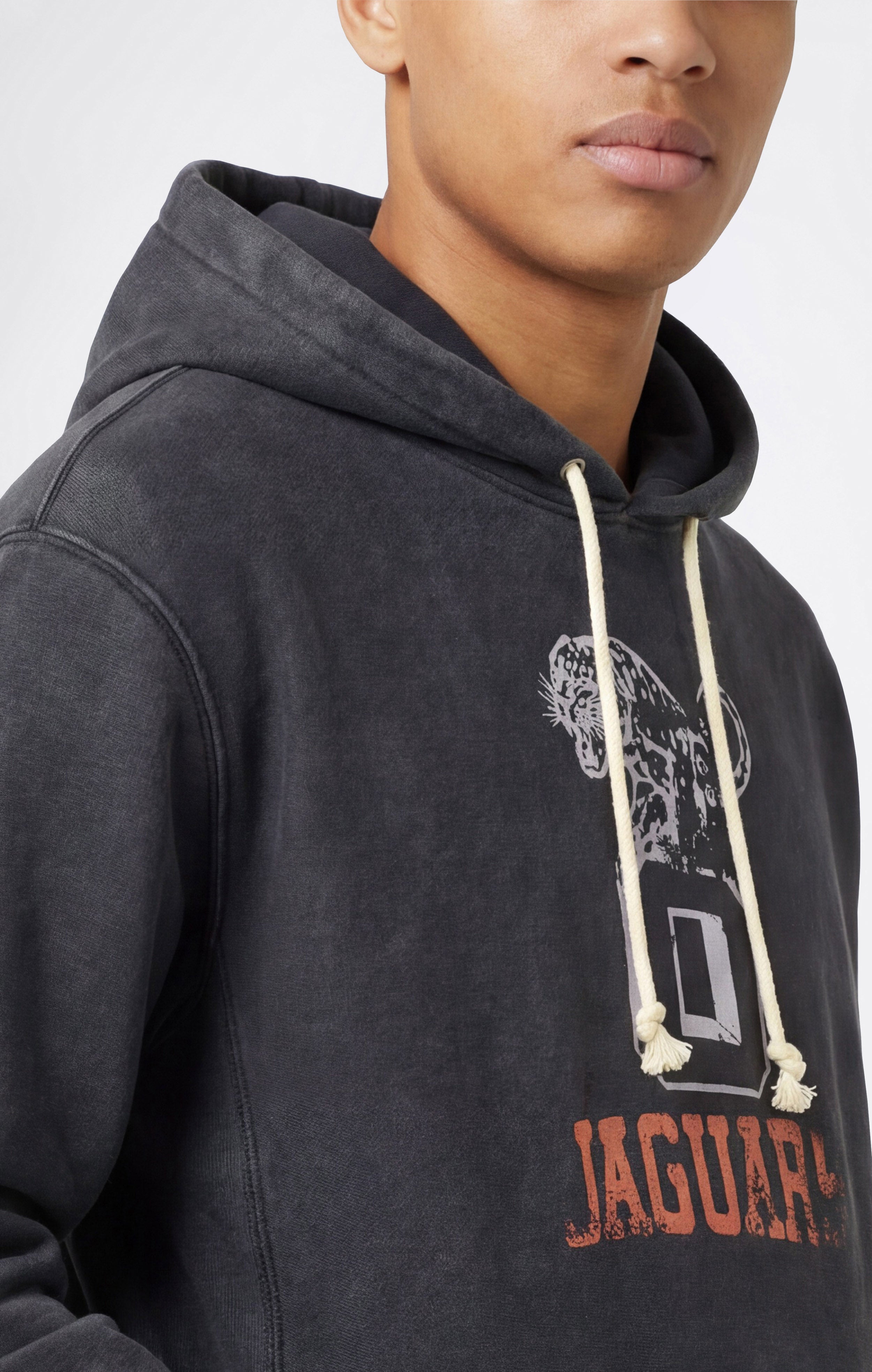 Sweat à Capuche Épais avec Intérieur Gratté et Impression Reverse Weave Homme