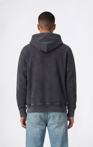 Heavyweight Men's Hooded Sweatshirt with Brushed Interior and Print Reverse Weave