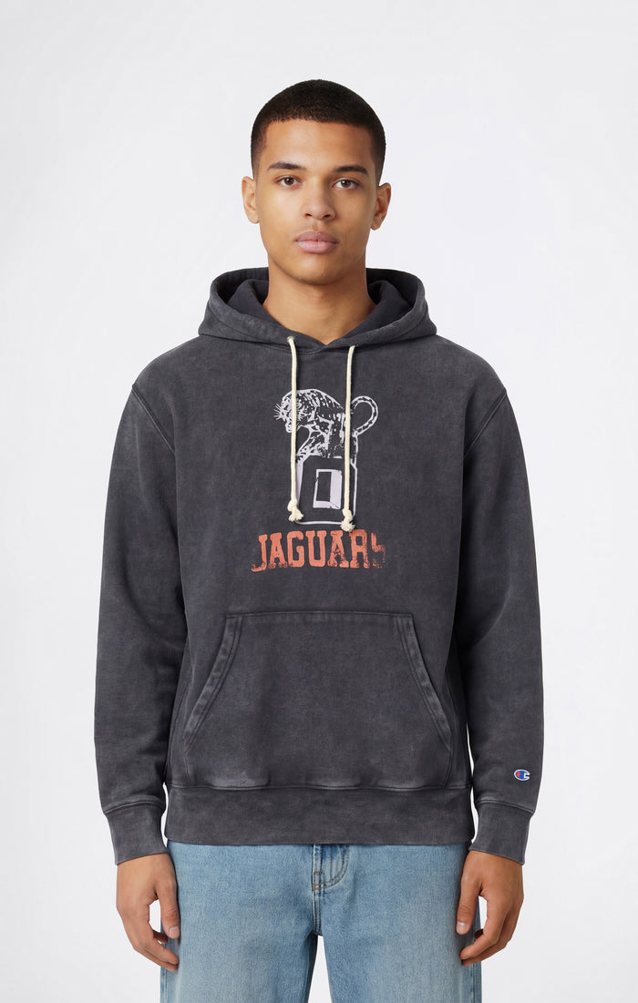Schweres Kapuzen-Sweatshirt mit angerautem Innenmaterial und Print Reverse Weave für Herren